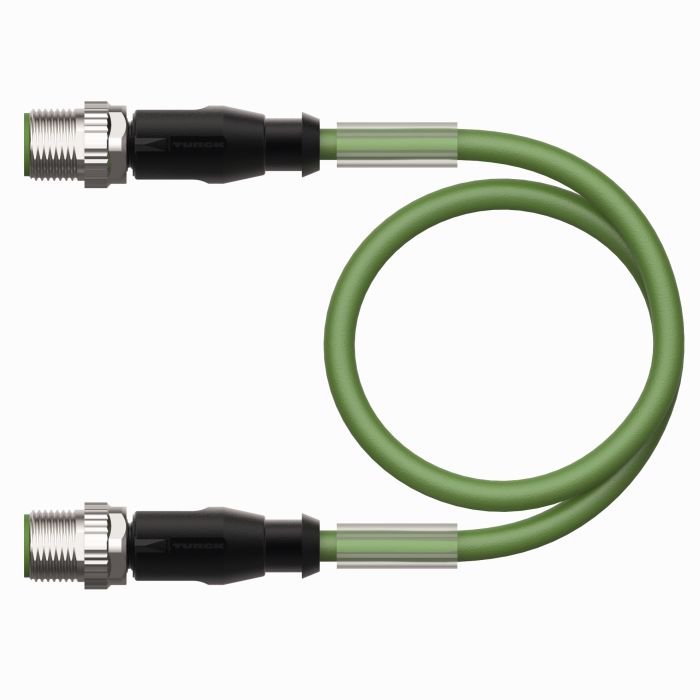 Turck Male 4 way M12 to Male 4 way M12 Sensor Actuator Cable, 2 m