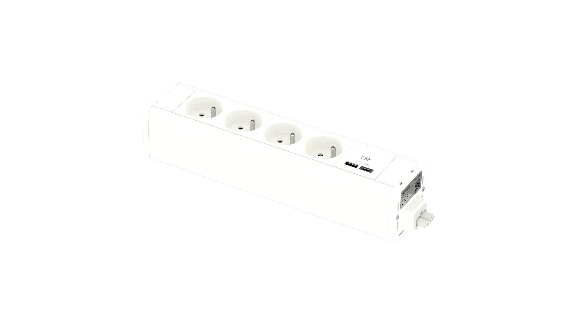 Schneider Electric Type E - French 4 Gang Power Distribution Unit, 16A, 250 V