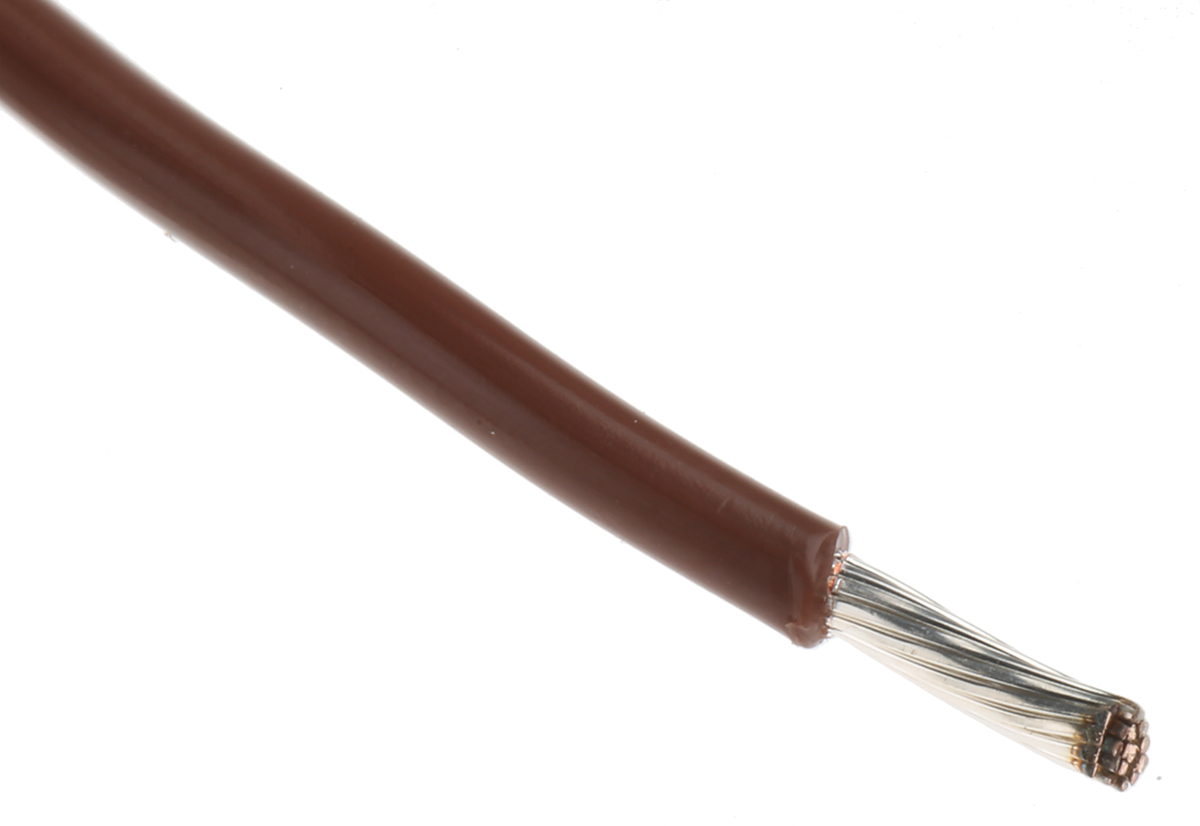 Alpha Wire Hook-up Wire TEFLON Series Brown 1.23 mm² Hook Up Wire, 16 AWG, 19/0.29 mm, 30m, PTFE Insulation, 5858 BR005