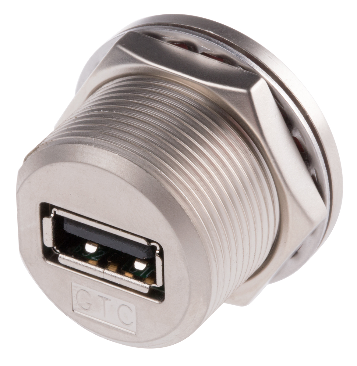 RS PRO Straight, Panel Mount, Socket- Single Port Type A IP68 USB Connector