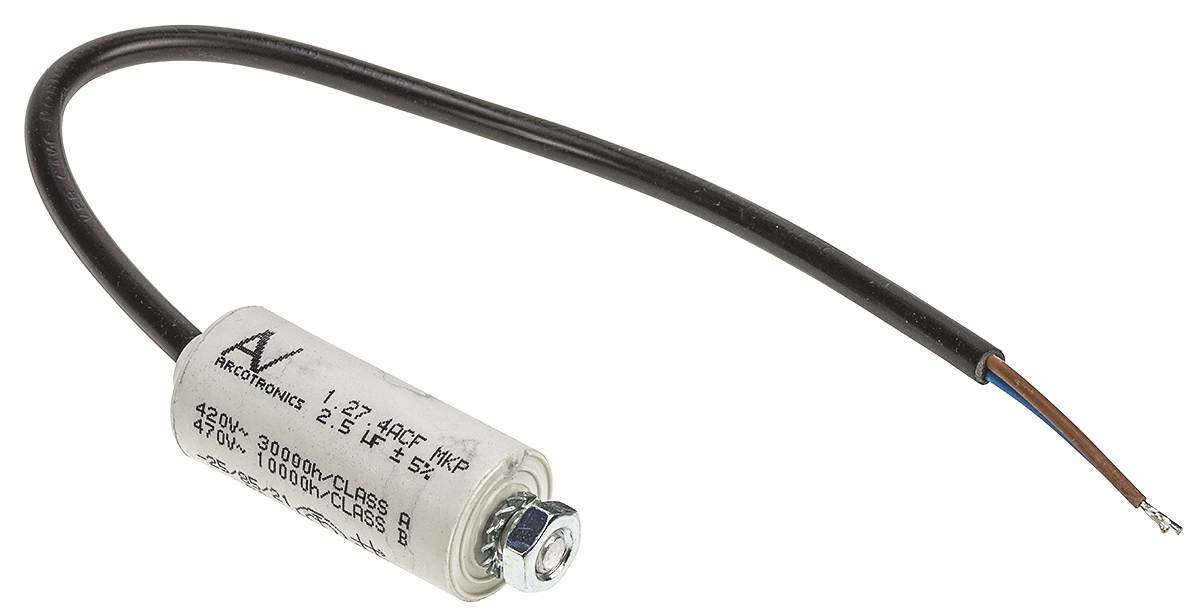 KEMET C27 Metallised Polypropylene Film Capacitor, 470V ac, ±5%, 2.5μF, Chassis Mount