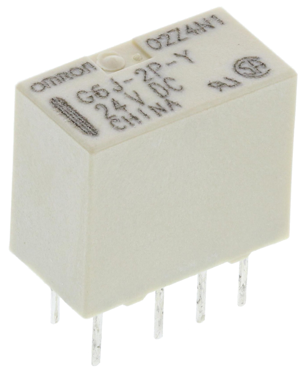 Omron PCB Mount Signal Relay, 24V dc Coil, 1A Switching Current, DPDT