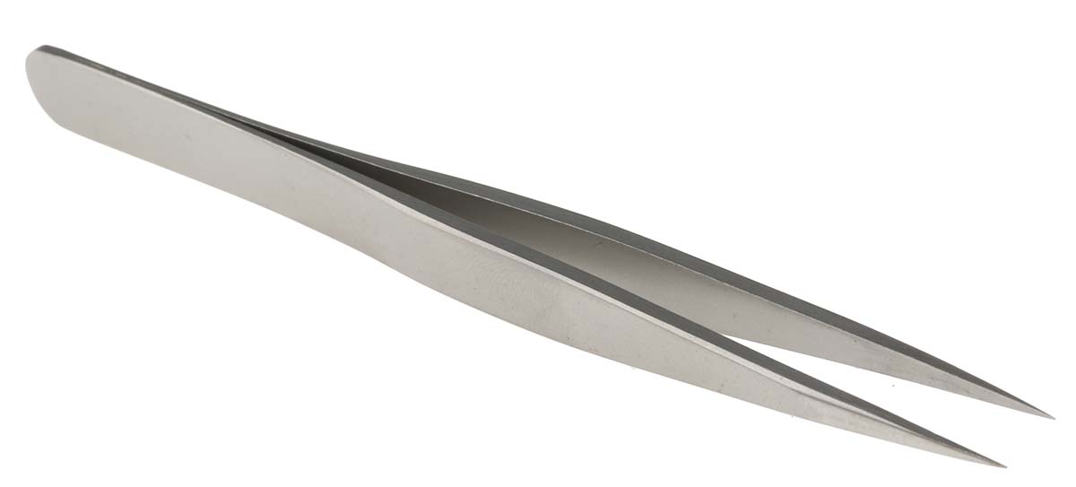 RS PRO 90 mm, Stainless Steel, Tweezers