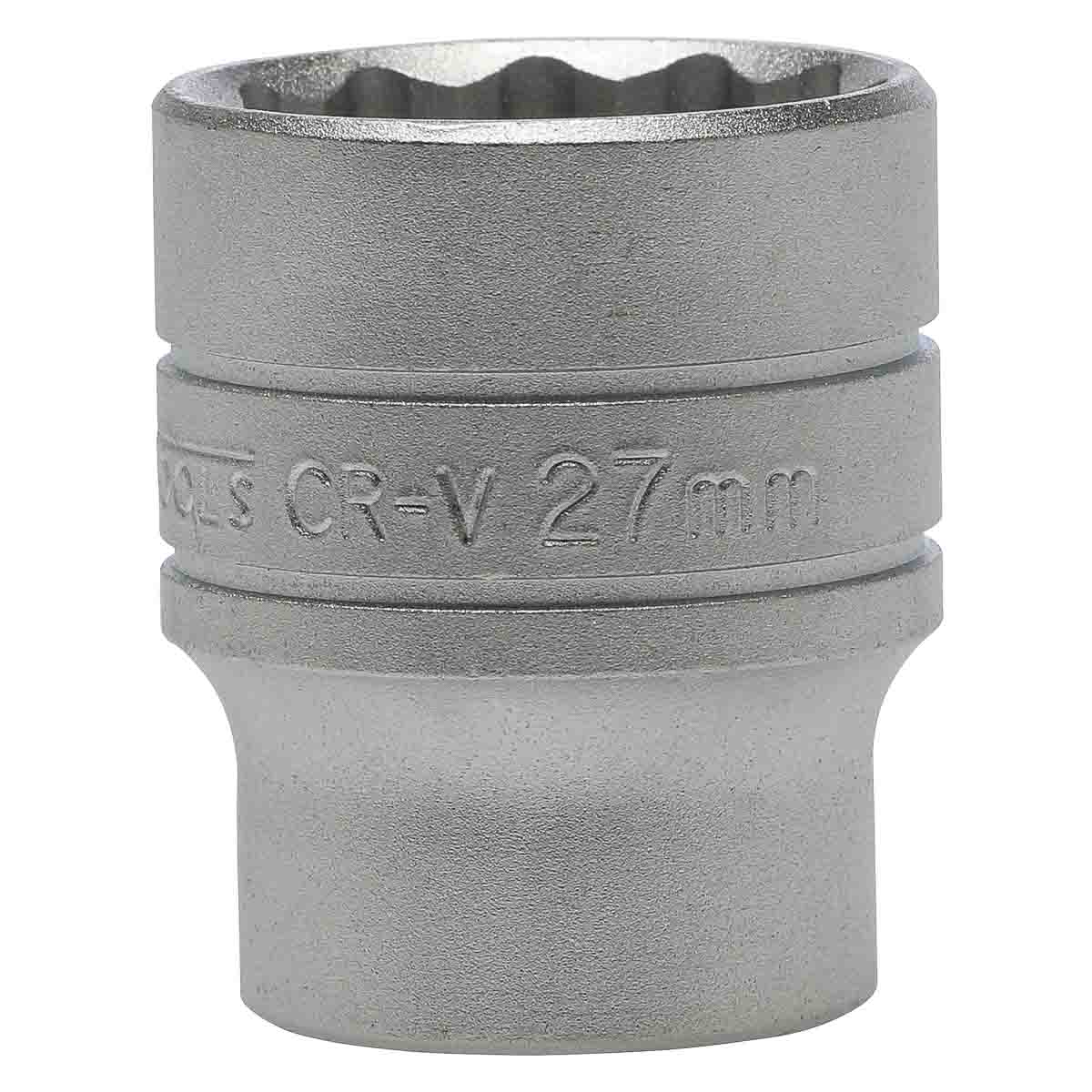 Teng Tools 1/2 in Drive 27mm Standard Socket, 12 point, 43 mm Overall Length