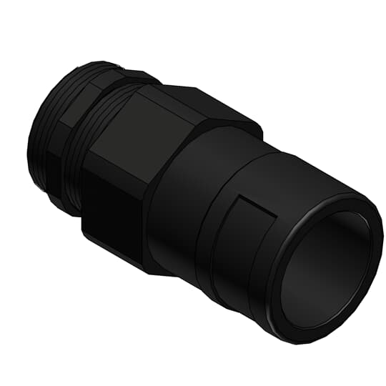 Straight, Conduit Fitting, 10mm Nominal Size, M09, Polyamide 6, Black