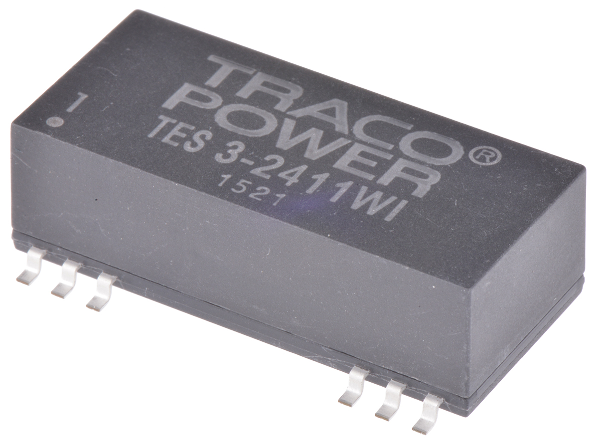 TRACOPOWER TES 3WI DC-DC Converter, 5V dc/ 600mA Output, 9 → 36 V dc Input, 3W, Surface Mount, +71°C Max Temp