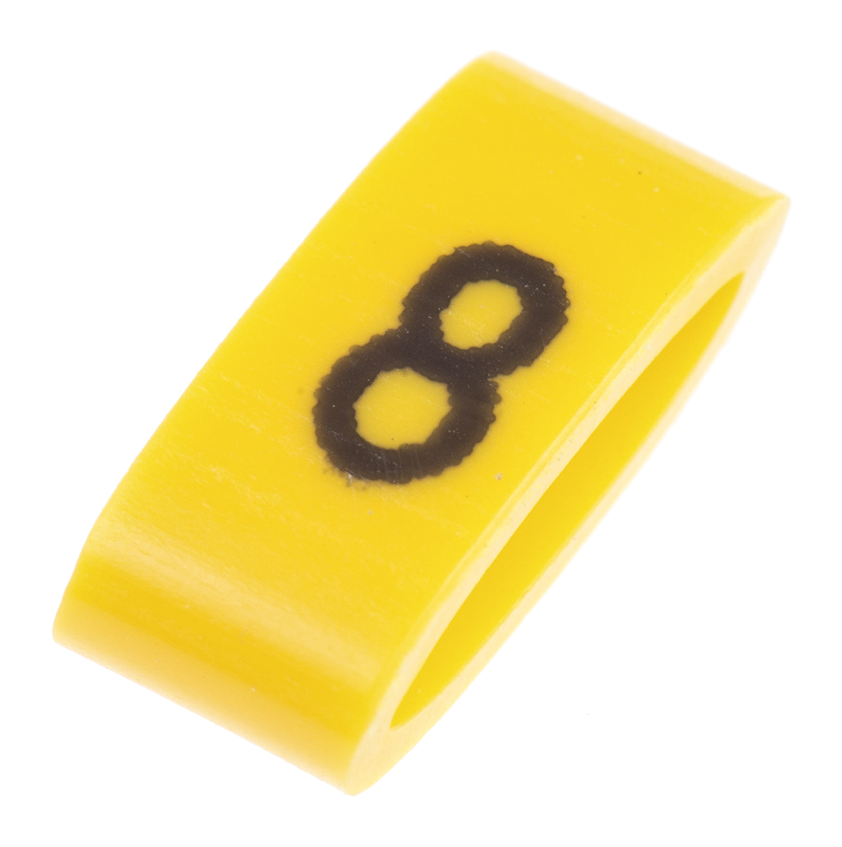HellermannTyton Ovalgrip Slide On Cable Markers, Black on Yellow, Pre-printed "8", 2.5 → 6mm Cable, 901-10486