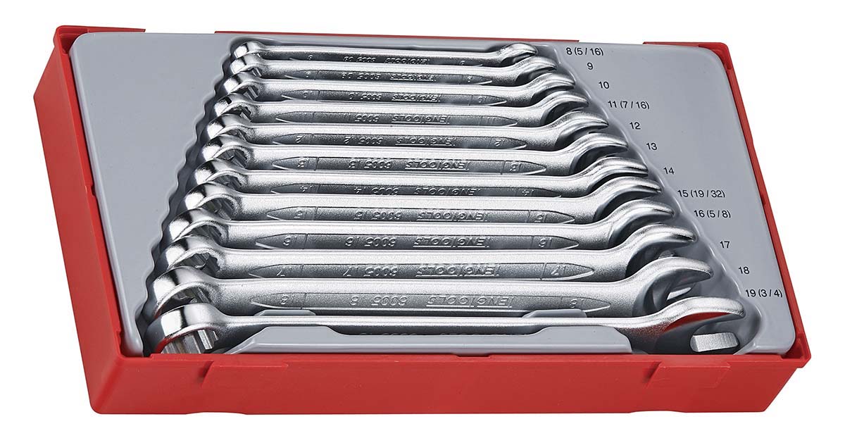 Teng Tools 12-Piece Combination Spanner Set, 8 → 19 mm, Chrome Vanadium