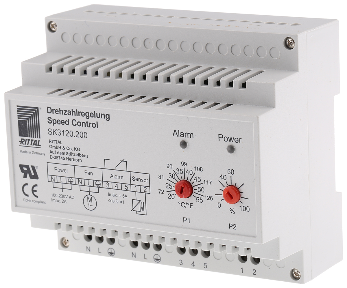 Rittal TopTherm Series Fan Speed Controller for Use with TopTherm Fan & Filter Units, 115 → 230 V ac, 2A Max