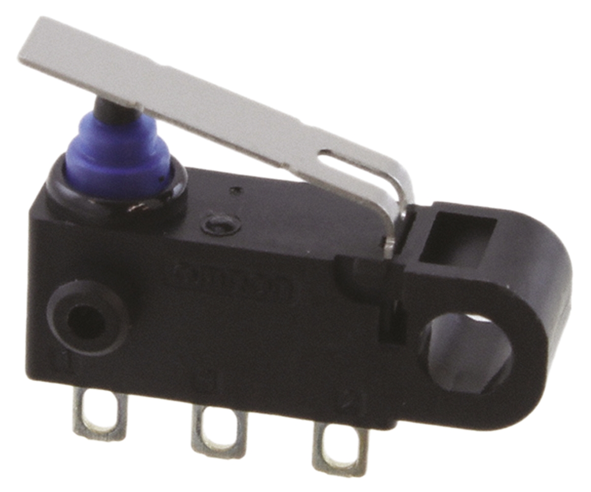 Omron Leaf Lever Micro Switch, Solder Terminal, 2 A @ 12 V dc, SPDT, IP67