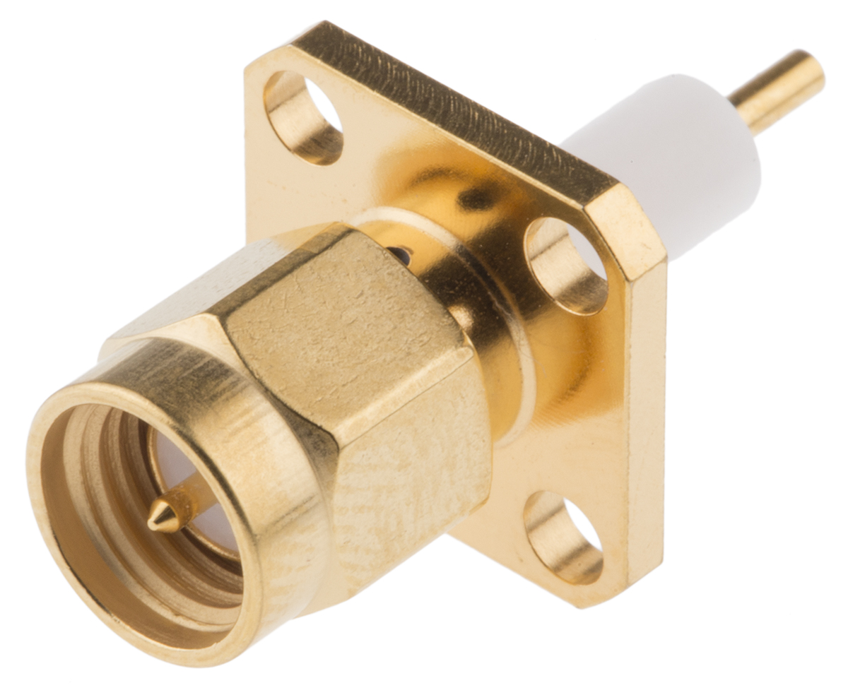 Radiall, Plug Panel Mount SMA Connector, 50Ω, Solder Termination, Straight Body