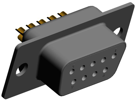 Norcomp 772, SEAL-D 9 Way Cable Mount D-sub Connector Socket, 2.769mm Pitch