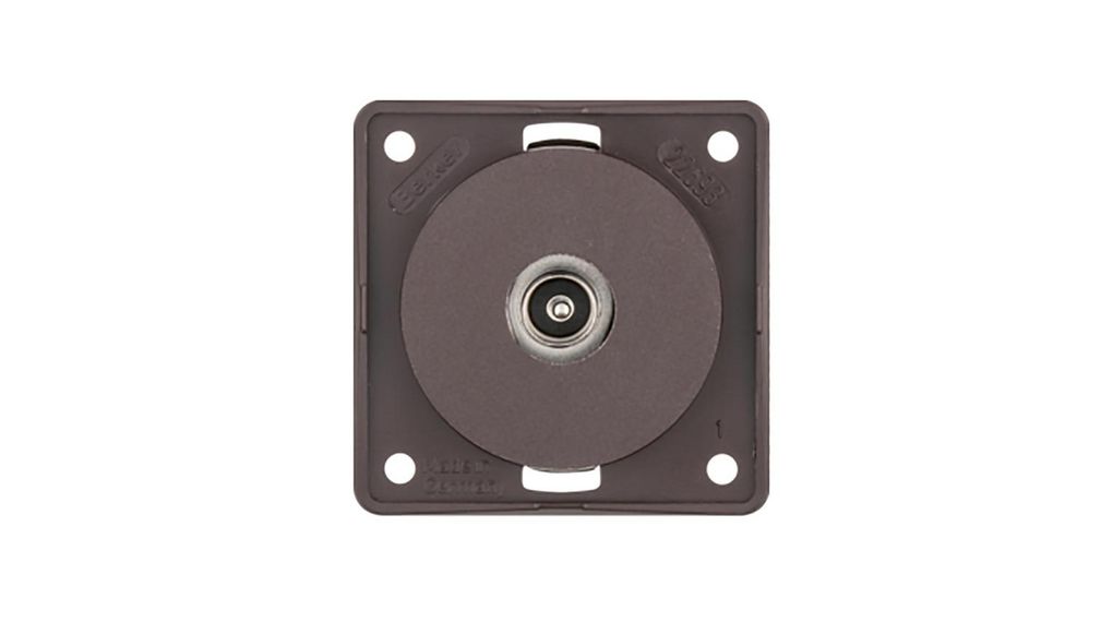 Socket Brown Female 1 Outlet TV Aerial Connector, Flush Mount