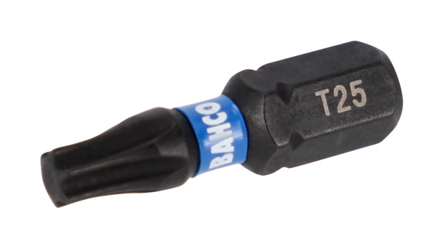 Bahco Screwdriver Bit, T25 Tip, 1/4 in Drive, 25 mm Overall