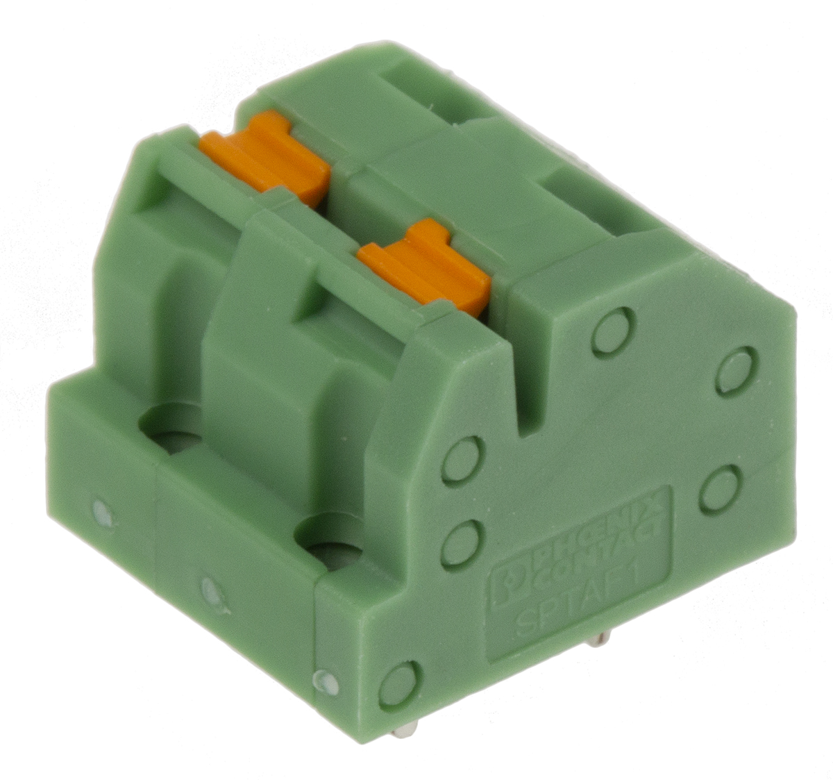 Phoenix Contact SPTAF 1/ 2-5.0-IL Series PCB Terminal Block, 2-Contact, 5mm Pitch, Through Hole Mount, 1-Row, Screw
