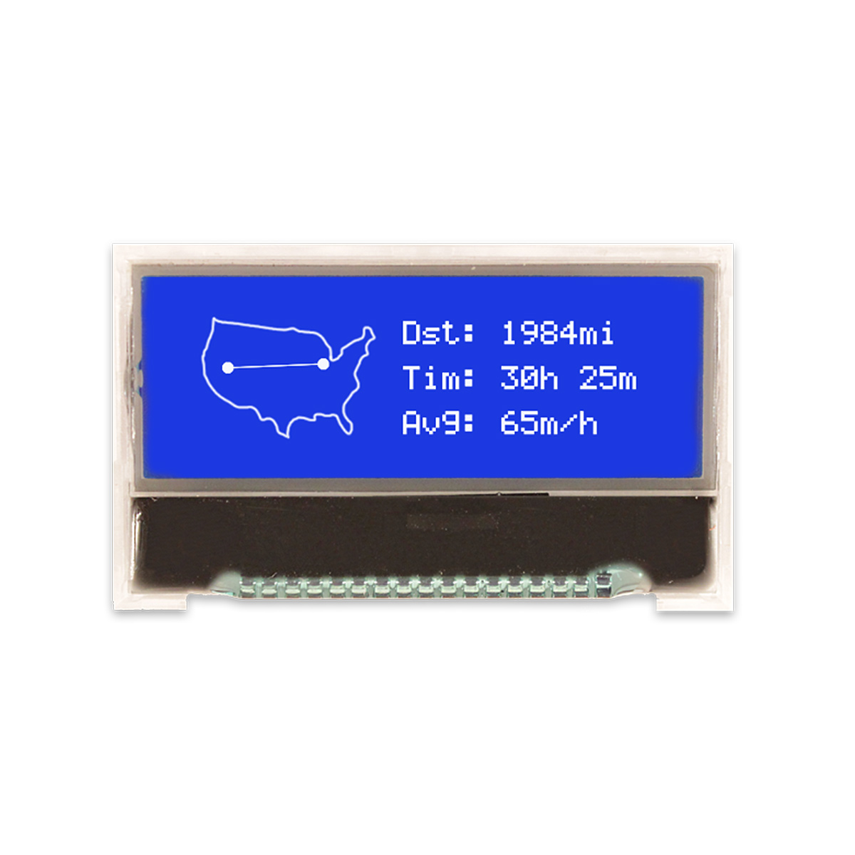 NEWHAVEN DISPLAY INTERNATIONAL NHD-C12832A1Z-NSW-BBW-3V3 Graphic LCD Graphic Display, White on Blue, Transmissive