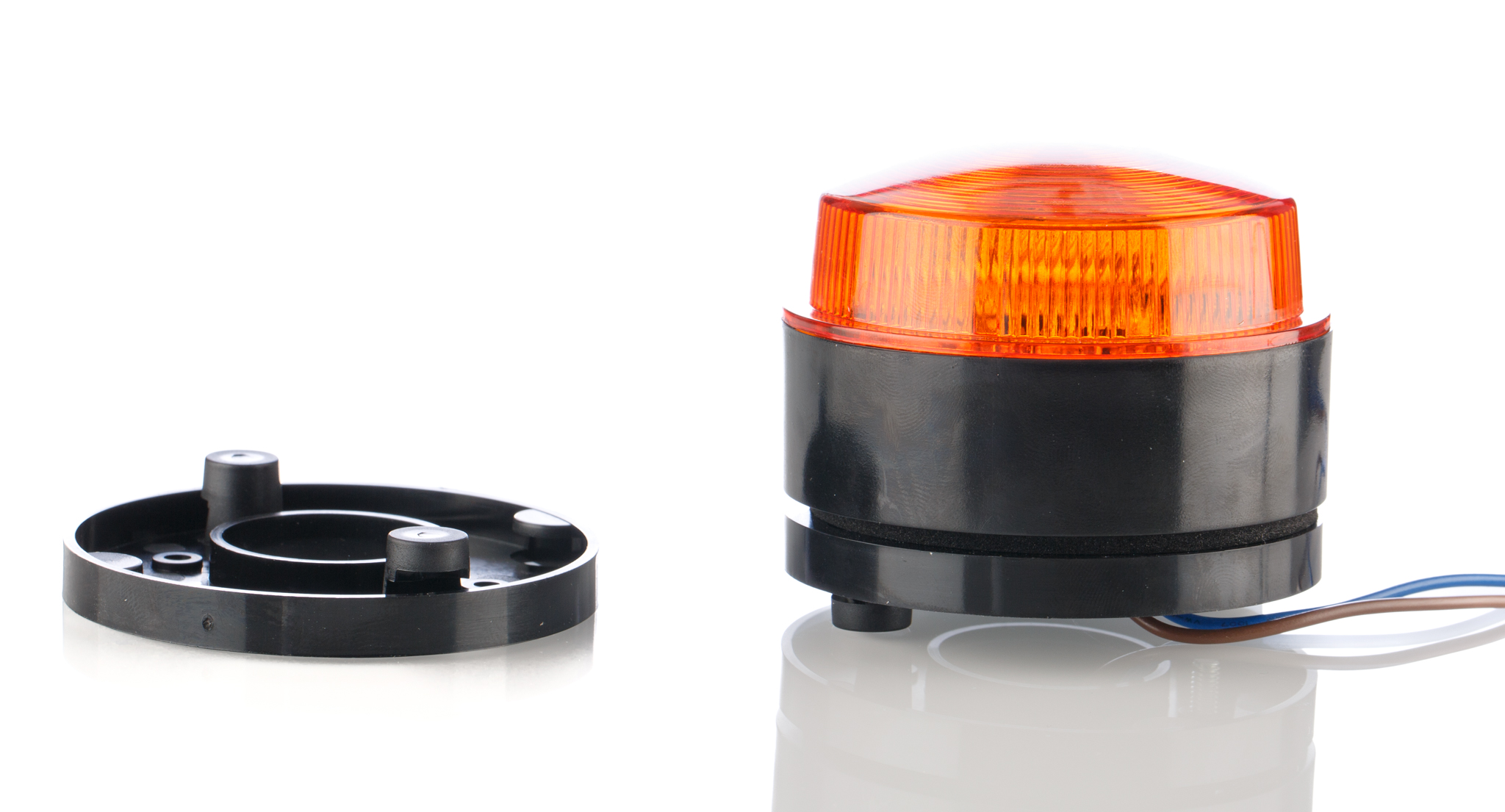RS PRO Amber Flashing Beacon, 115 → 230 V ac, Stud Mount, Surface Mount, Xenon Bulb, IP67