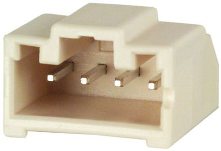 Hirose DF1E Series Right Angle Through Hole PCB Header, 4 Contact(s), 2.5 mm Pitch, 1 Row, Shrouded