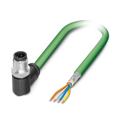 Phoenix ContactNBC, 2m Cat5, Green M12 to Male M12, Shielded Shielded, Terminated Polyurethane Sheath