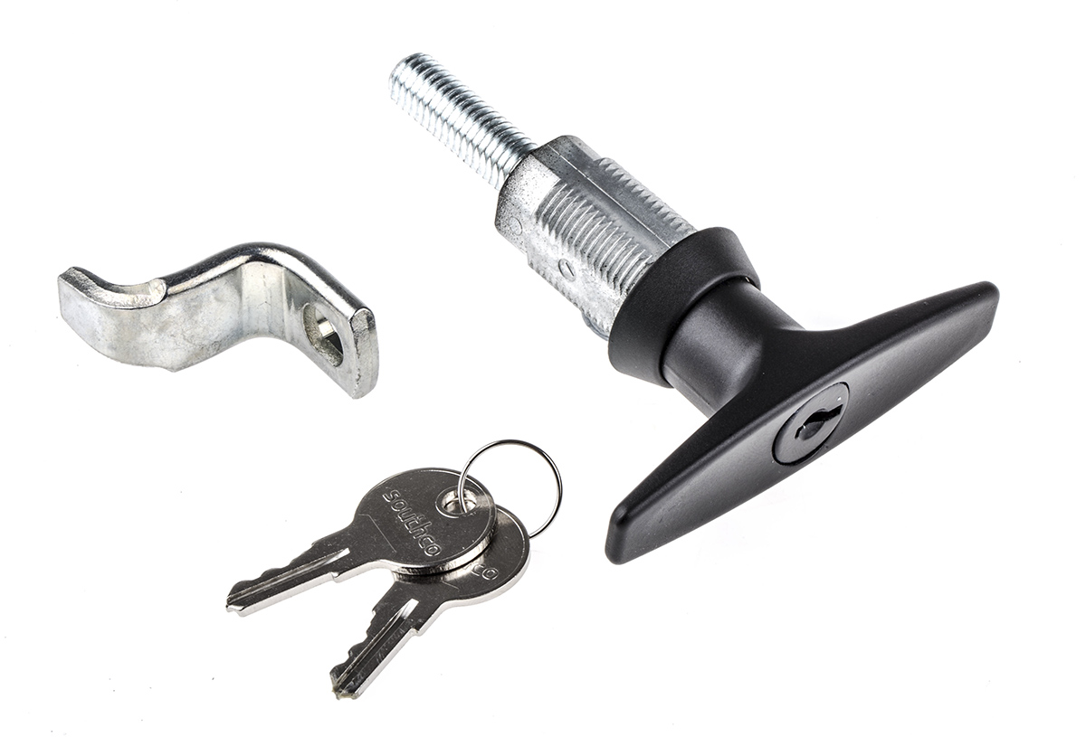 Southco Black Die Cast Zinc Locking Handle, T-Handle
