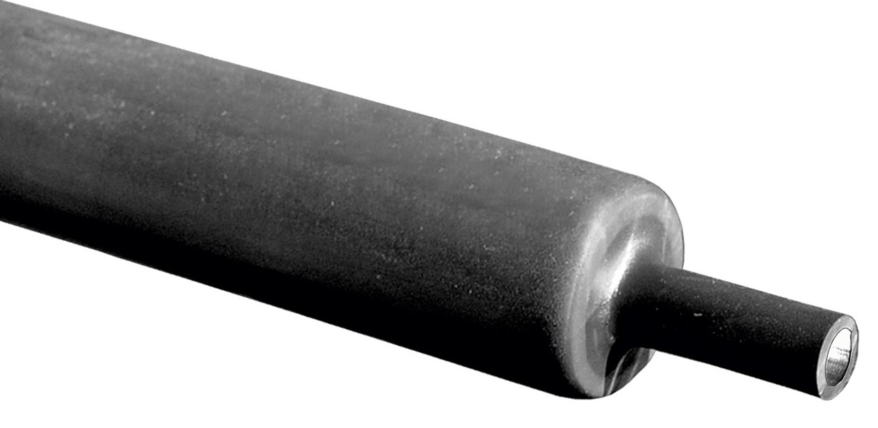 RS PRO Adhesive Lined Halogen Free Heat Shrink Tubing, Black 12mm Sleeve Dia. x 100cm Length 3:1, 4:1 Ratio