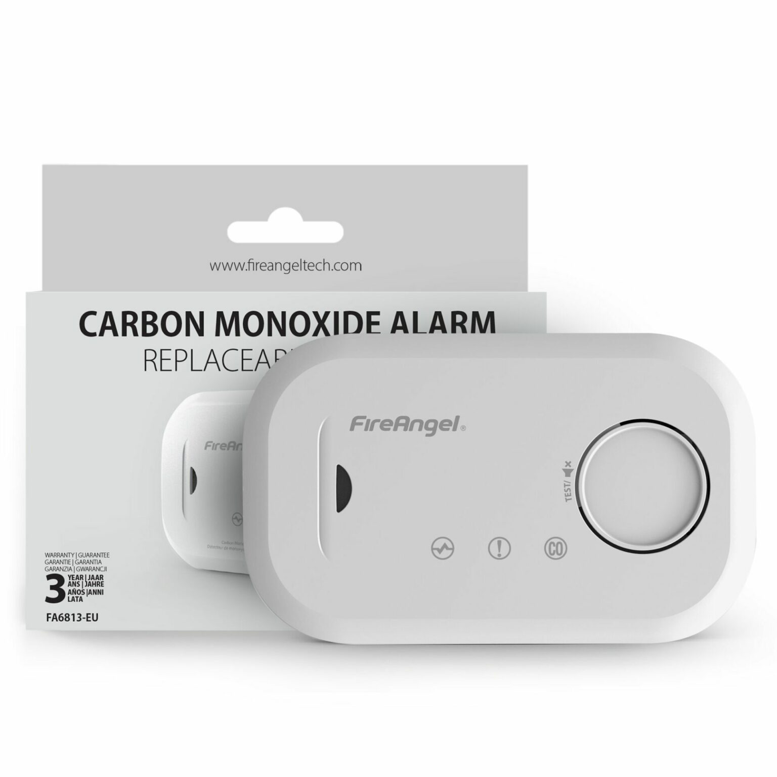 FireAngel Safety Technology Limited ABS Plastic Carbon Monoxide Alarm, 85dB, 3V dc