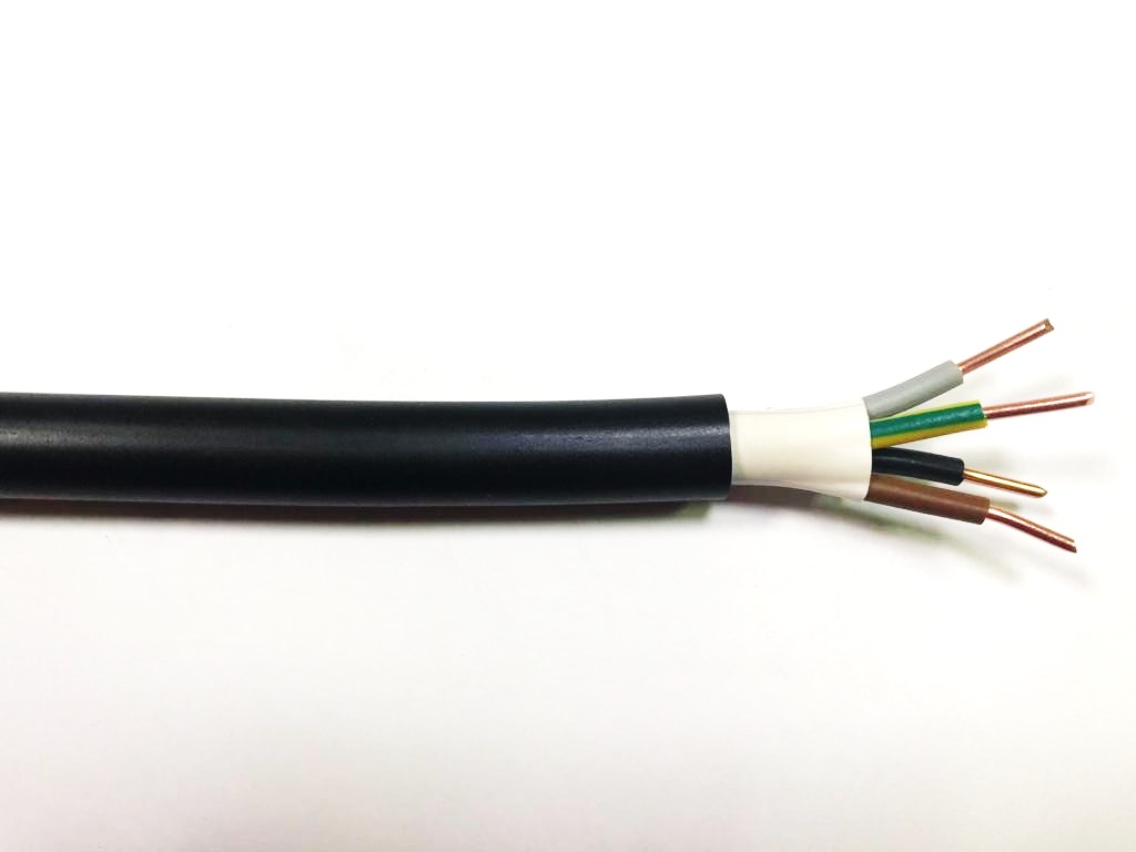 RS PRO 2.5 mm² 4 Core Power Cable, Black PVC, 100m