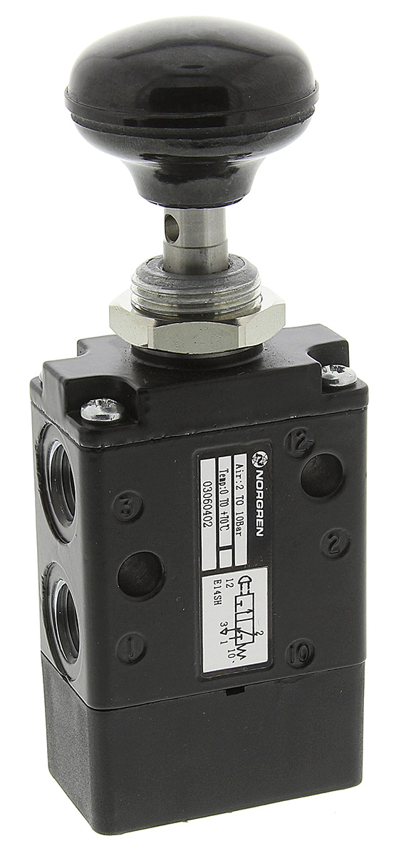 Norgren Push Button 3/2 Pneumatic Manual Control Valve 03 Series, G 1/4, 1/4in, III B