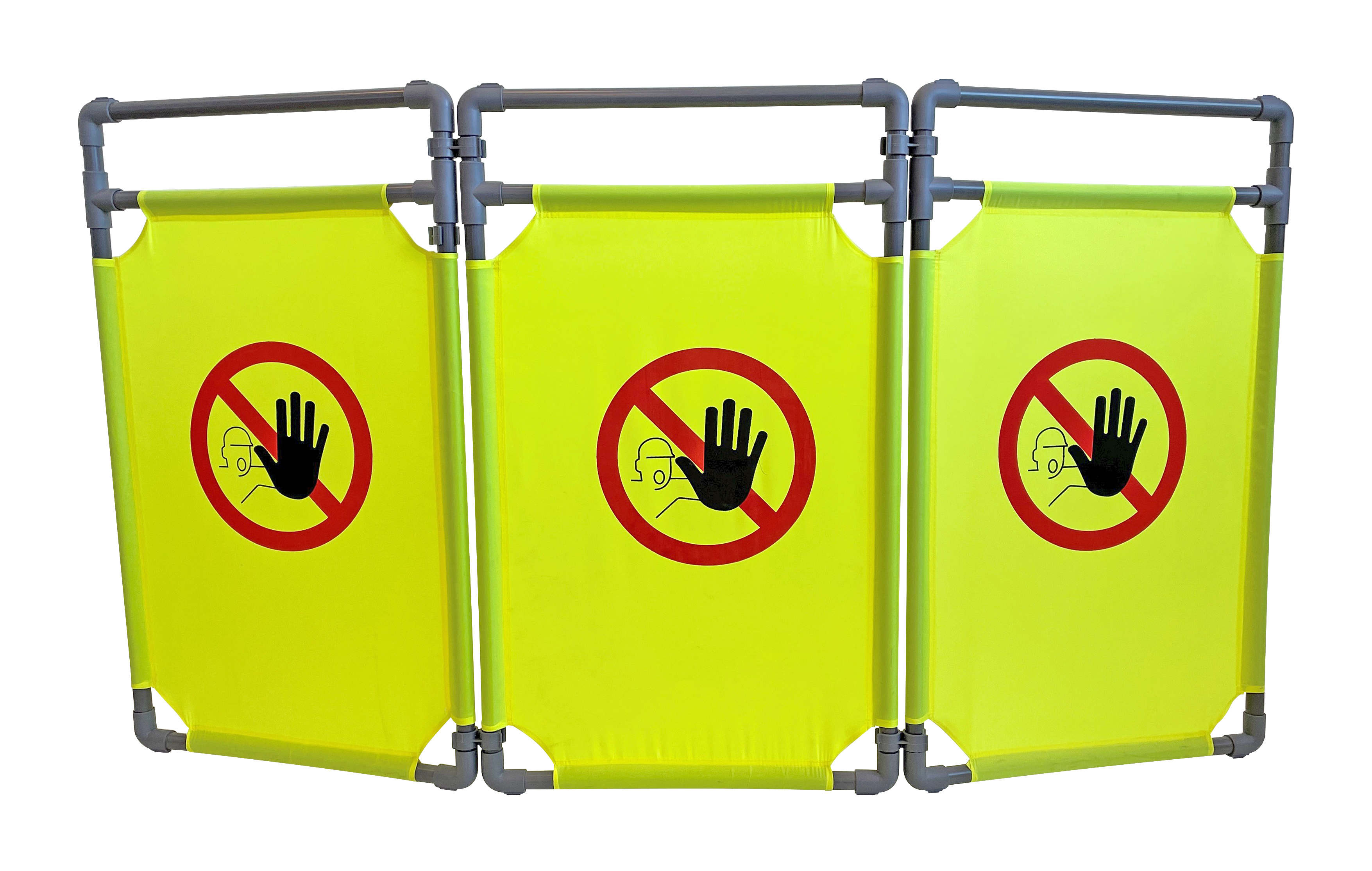 RS PRO Grey & Yellow Polyester Folding Barrier