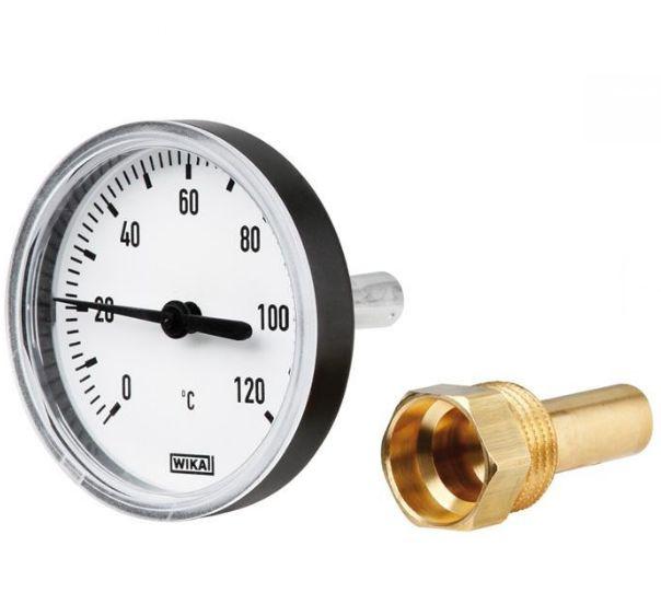 WIKA Dial Thermometer 0 → +120 °C, 3908805