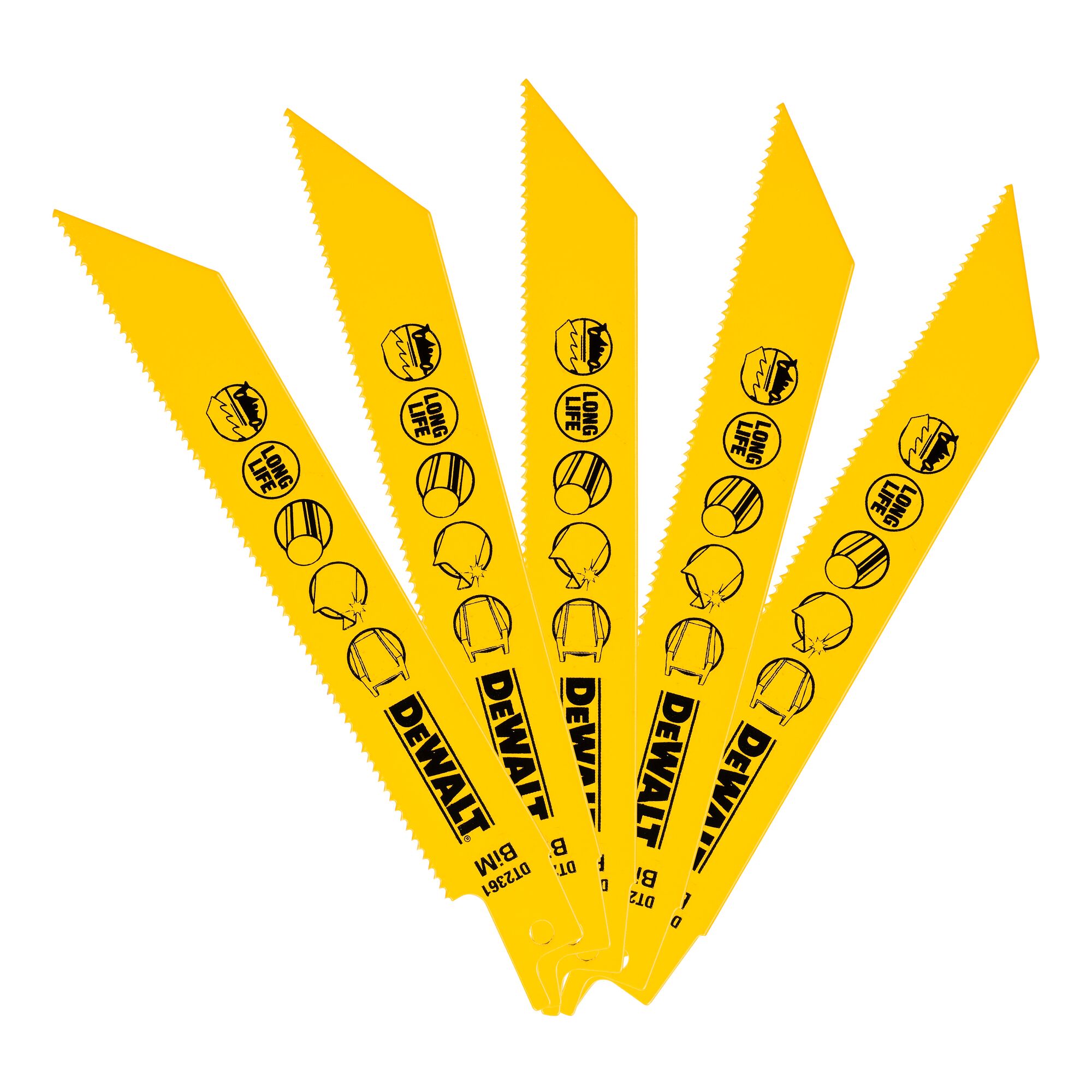 DeWALT, 14 Teeth Per Inch Metal 152mm Cutting Length Reciprocating Saw Blade, Pack of 5