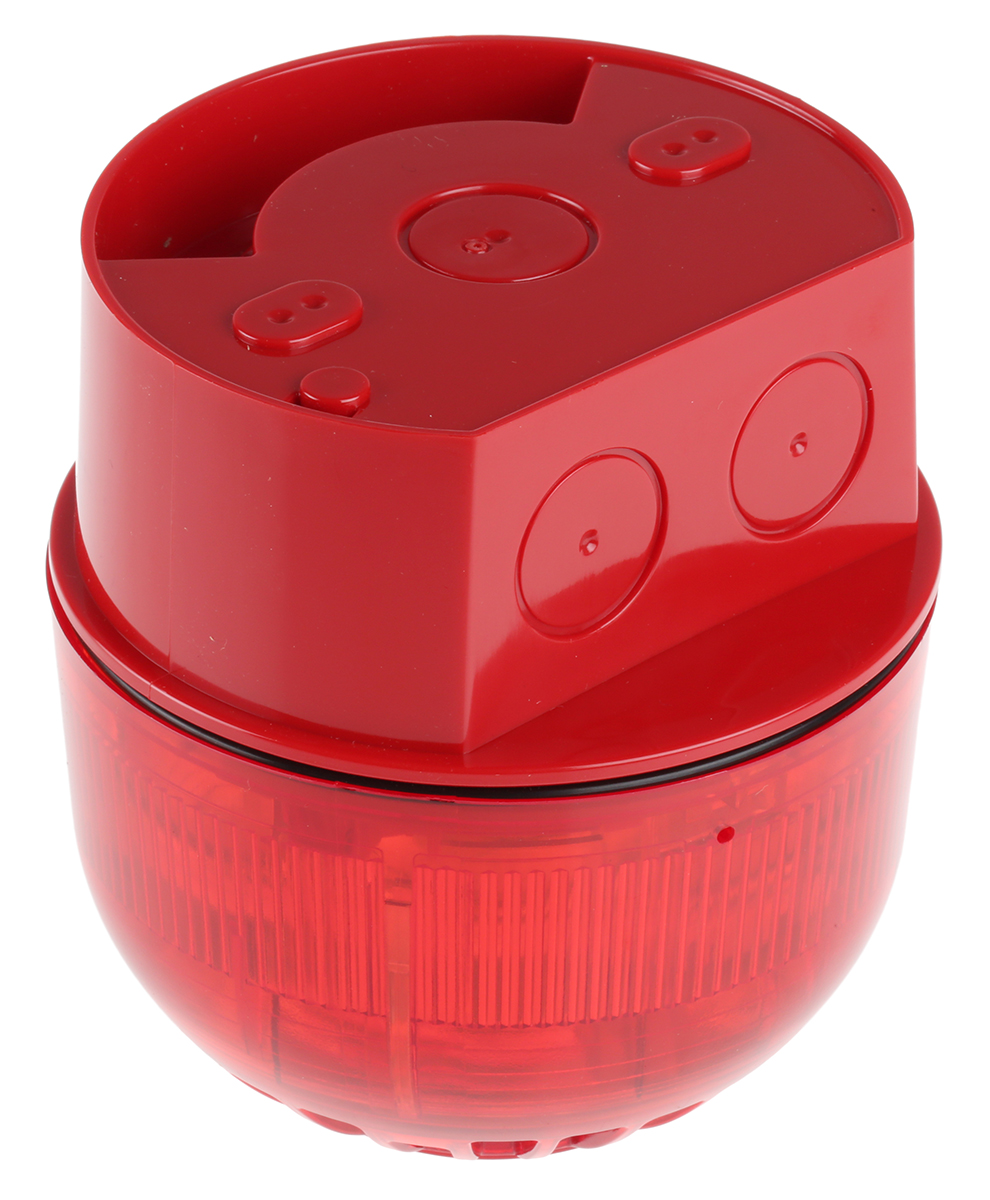 Klaxon Sonos Series Red Sounder Beacon, 17 → 60 V dc, Wall Mount, 106dB at 1 Metre