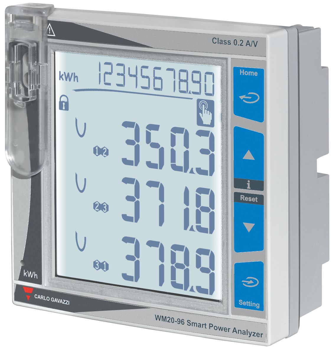Carlo Gavazzi LCD Digital Panel Multi-Function Meter for Power, 96mm x 96mm