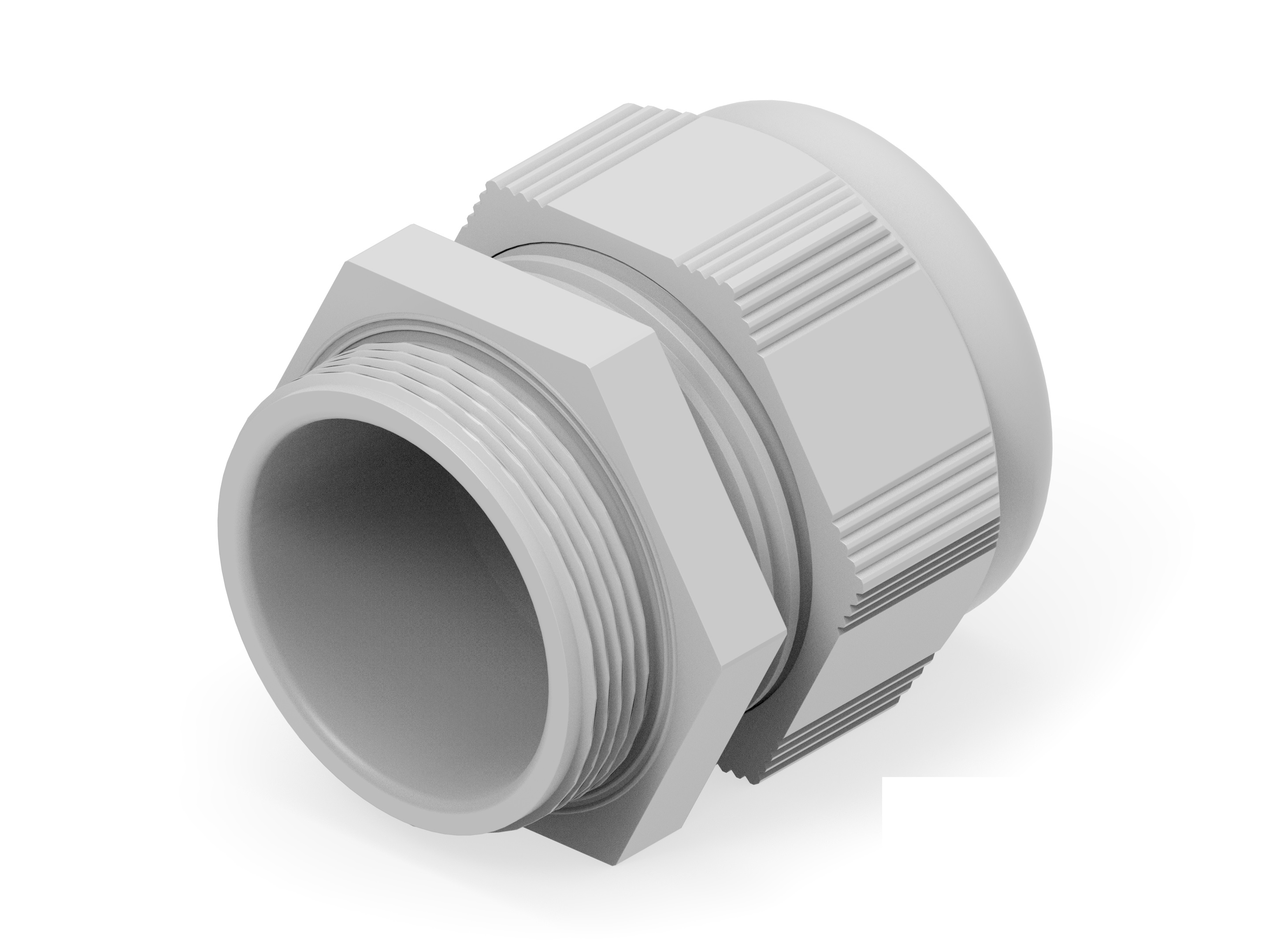 Entrelec 1SNG Series Light Grey PA 6 Cable Gland, M40 Thread, 19mm min., 28mm max., IP66, IP68