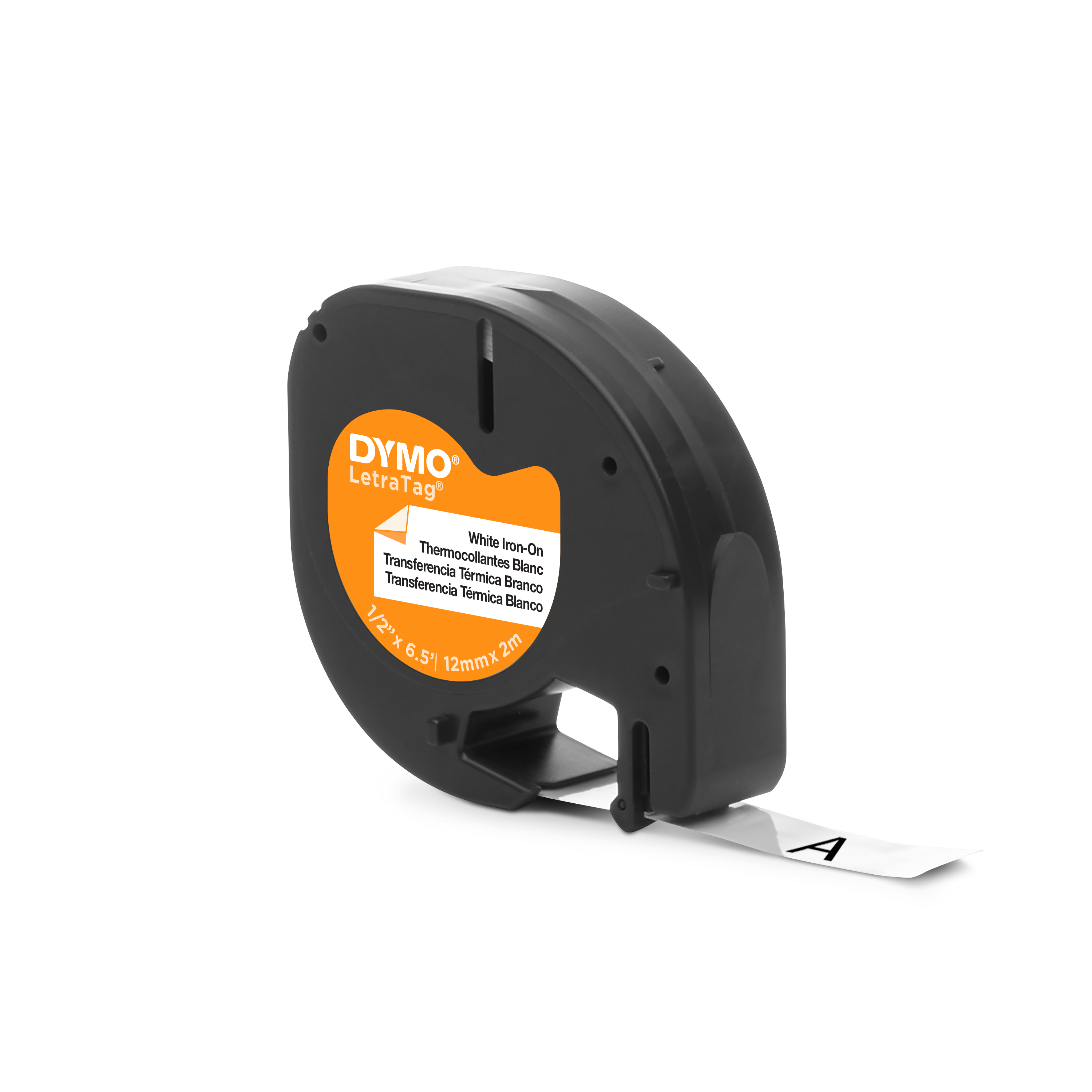 Dymo Black on White Label Printer Tape, 2 m Length, 12 mm Width
