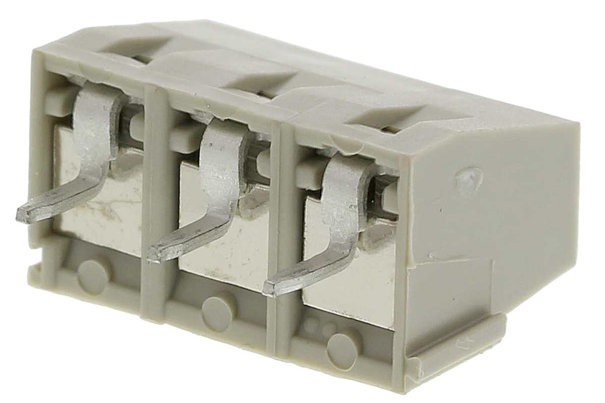 TE Connectivity Buchanan Series PCB Terminal Block, 3-Contact, 5mm Pitch, Through Hole Mount, 1-Row, Screw Termination