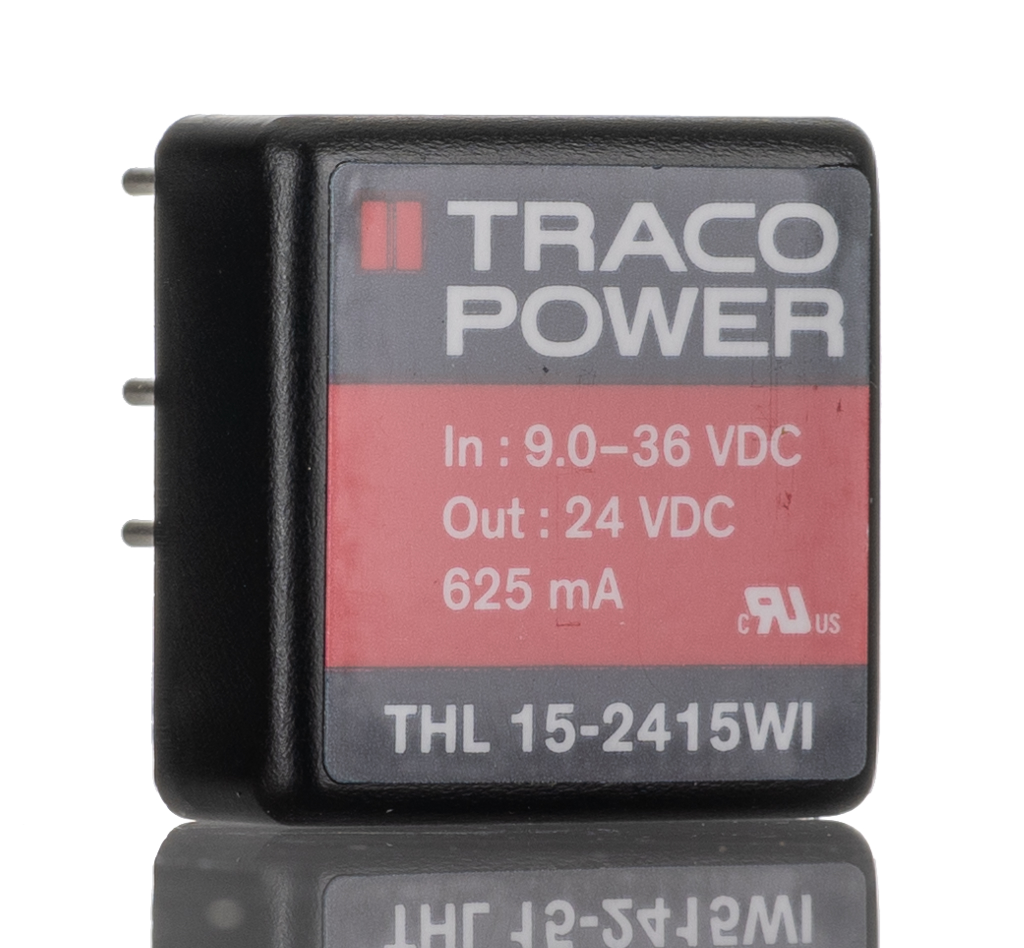 TRACOPOWER THL 15WI DC-DC Converter, 24V dc/ 625mA Output, 9 → 36 V dc Input, 15W, Through Hole, +70°C Max Temp