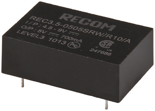 Recom REC3.5 DC-DC Converter, ±12V dc/ ±145mA Output, 18 → 36 V dc Input, 3.5W, Through Hole, +85°C Max Temp