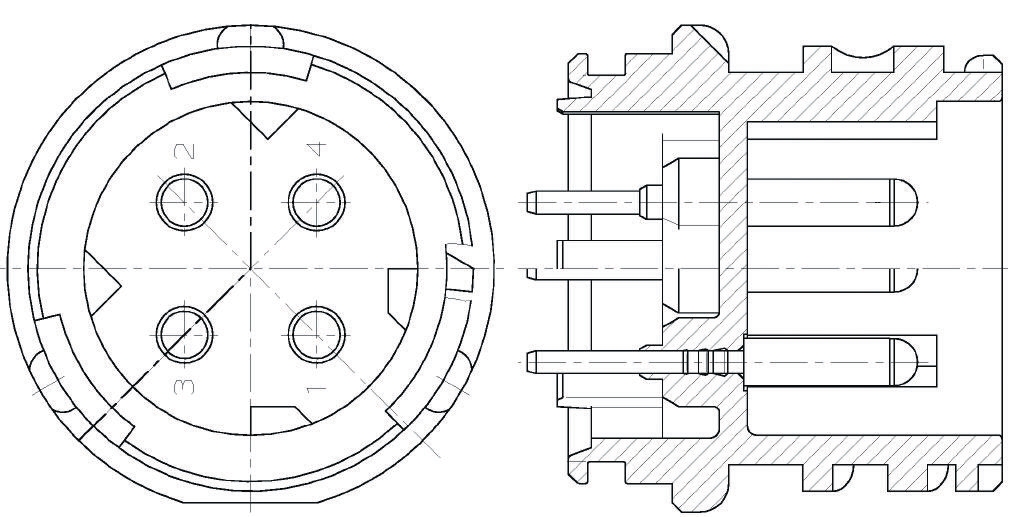 TE Connectivity Circular Connector, 4 Contacts, Panel, Standard Connector, Plug, Male, IP69
