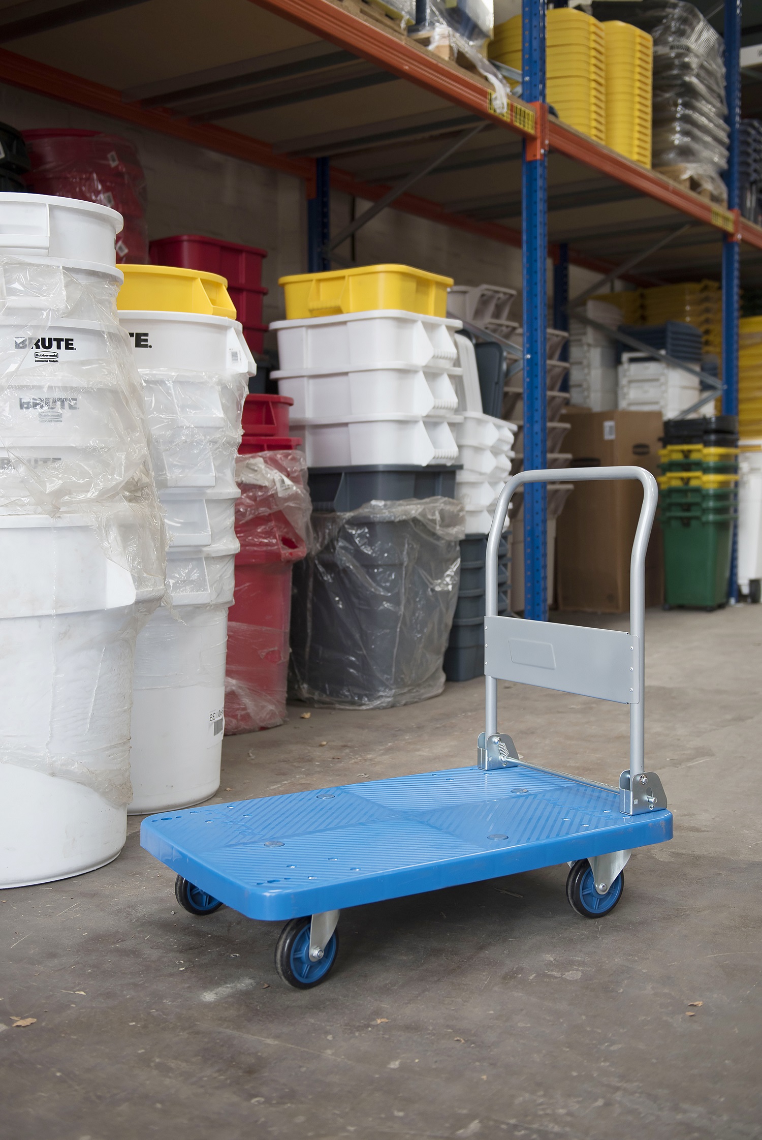 RS PRO Foldable Flatbed PP Platform Trolley, 900 x 600 x 890mm, 300kg Load