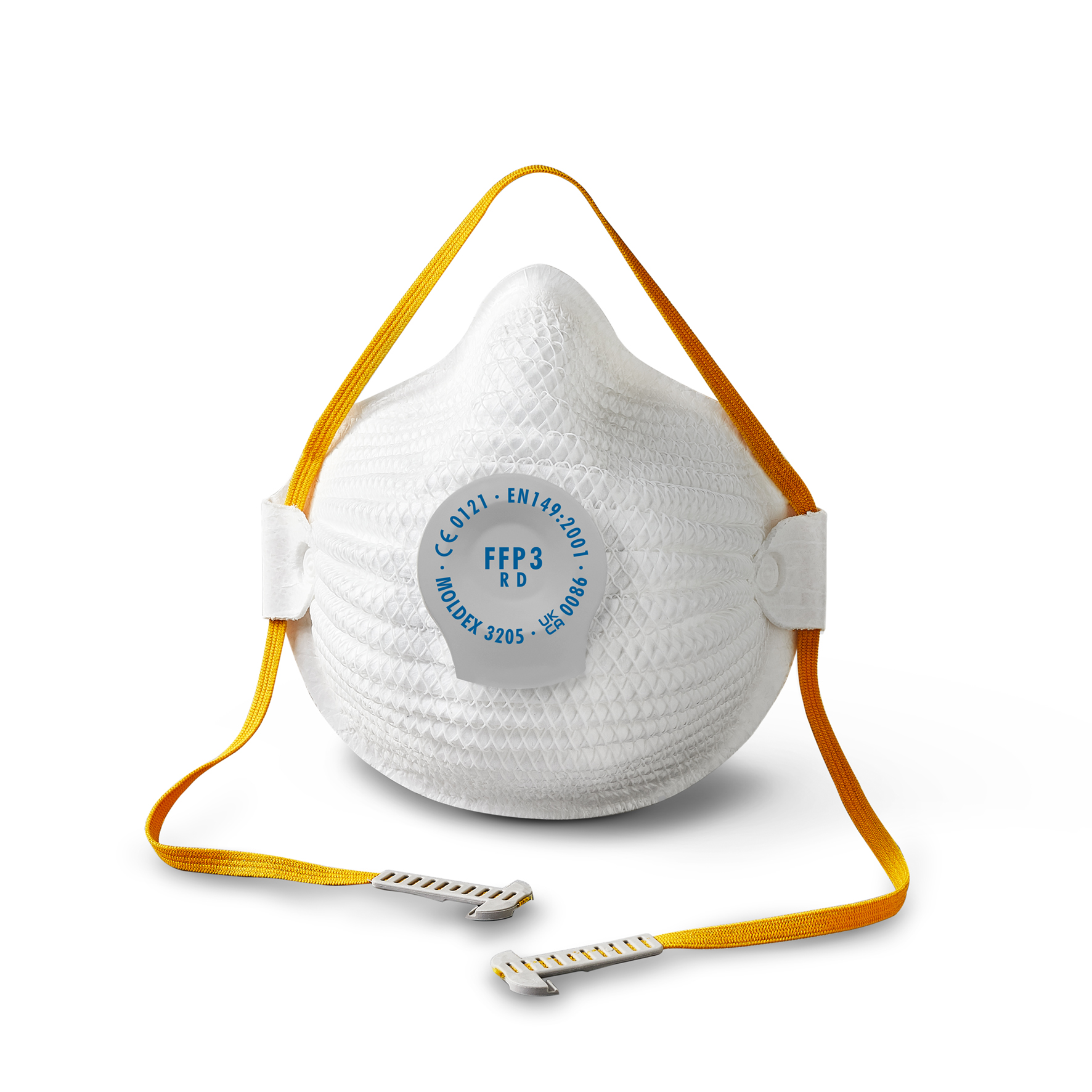 320501 Moldex Orange, White EVA, Natural Rubber, Polyester, Polyethylene, Polyproplyene Face Mask for Construction, M/L