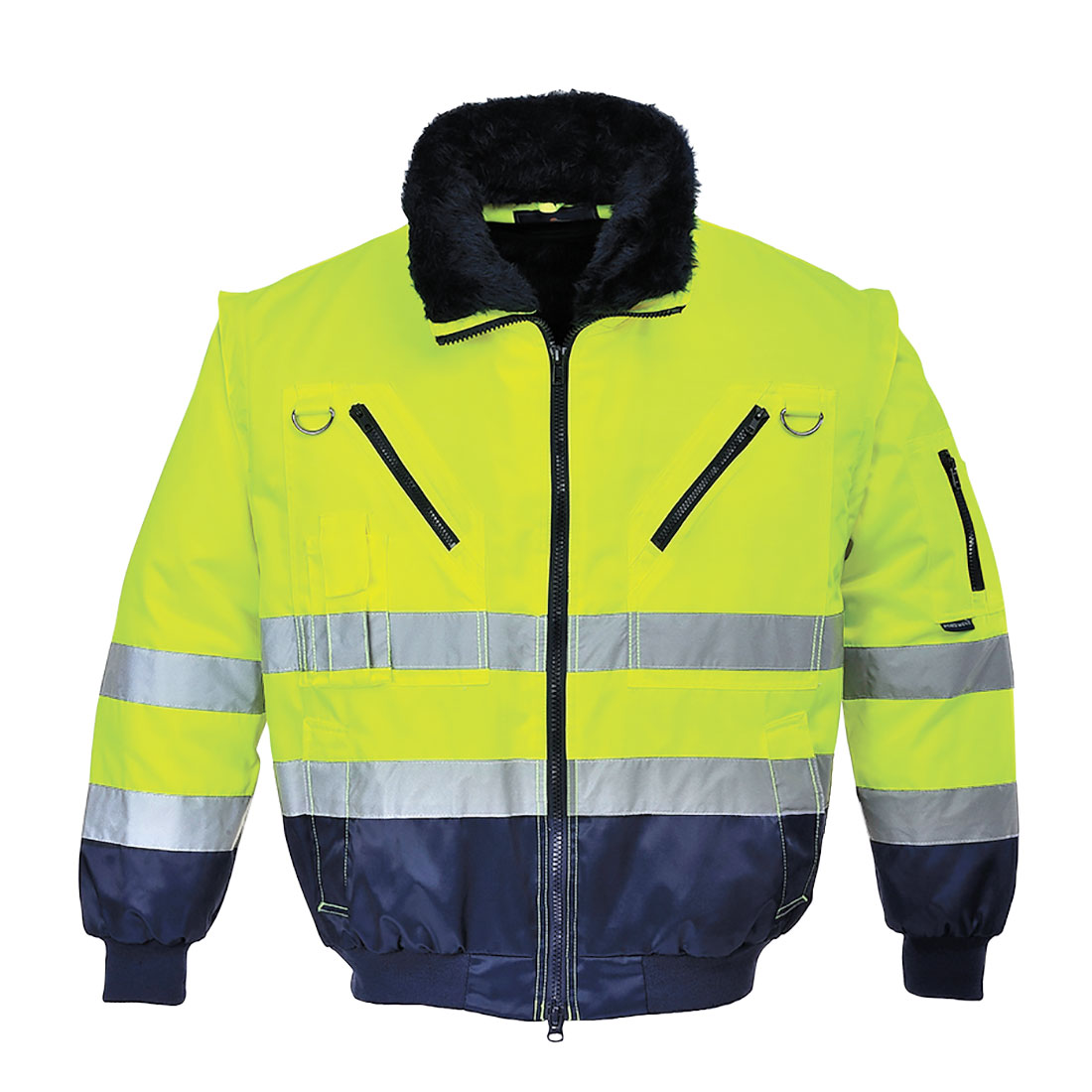 Portwest PJ50 Yellow/Navy Unisex Hi Vis Jacket, XXXXL