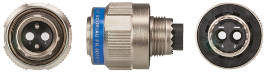Souriau Sunbank by Eaton, 8D, Fibre Optic 2 Way Cable Mount MIL Spec Circular Connector Plug, Pin Contacts,Shell Size