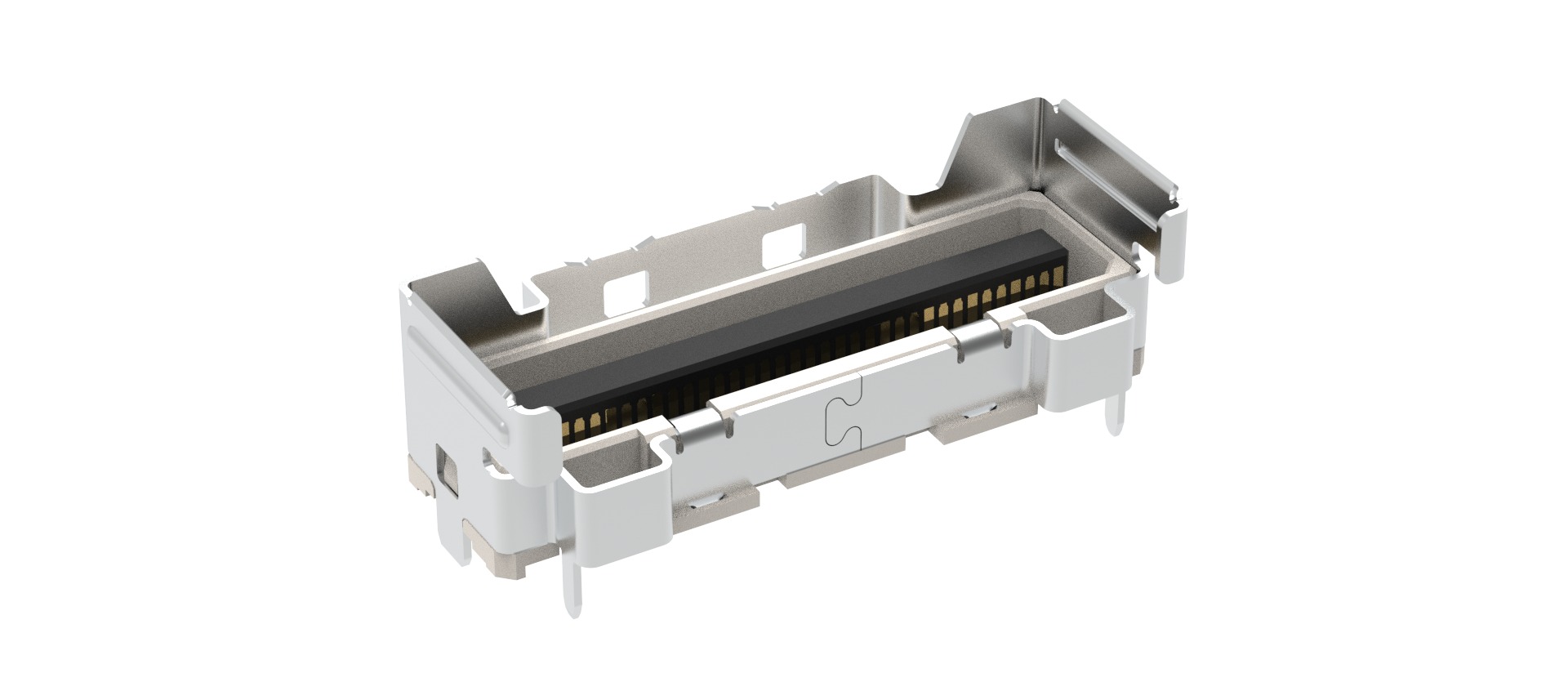 Amphenol Communications Solutions G991C312 Series Receptacle Edge Connector, PCB, 124-Contacts, 0.6mm Pitch, 1-Row