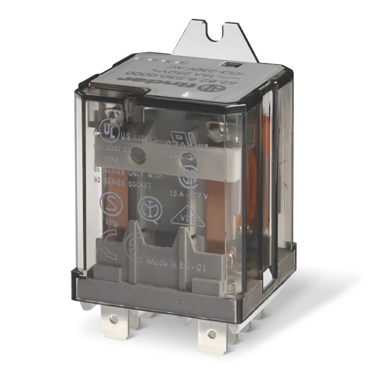 Finder Flange Mount Power Relay, 110V Coil, 50A Switching Current, DPDT