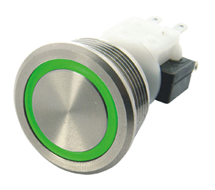 ITW Switches H48M Series Illuminated Push Button Switch, Momentary, Panel Mount, 19.56mm Cutout, SPDT, Blue LED, 250V