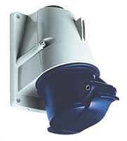 Amphenol Industrial, Easy & Safe IP44 Blue Panel Mount 2P + E Right Angle Industrial Power Socket, Rated At 63A, 230 V