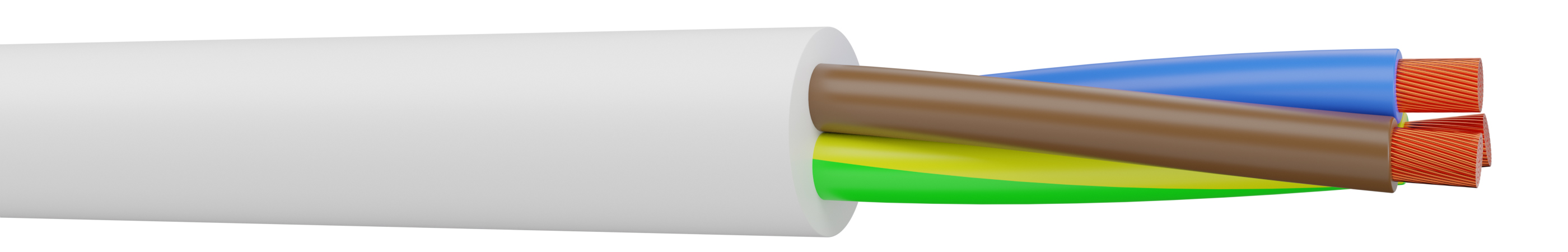 AXINDUS H05VV-F 1 mm² 4 Core Power Cable, White PVC, 50m