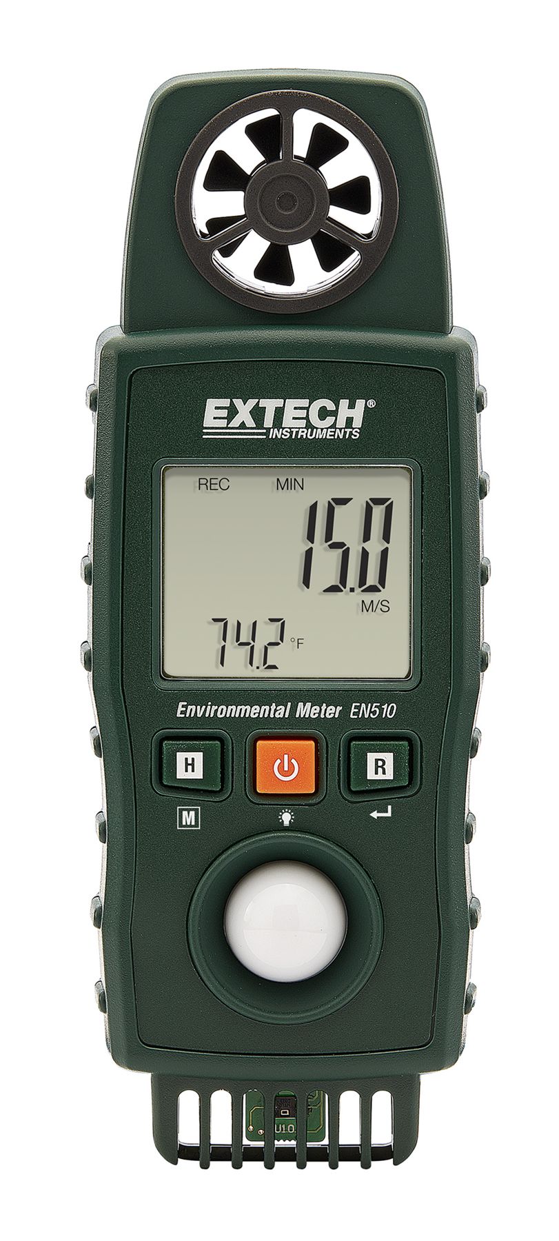 Extech EN510 Air Quality Monitor for Air Flow, Air Velocity, Altitude, Density, Dew Point, Heat Index, Humidity Ratio,