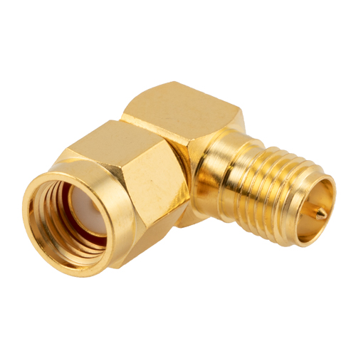 L-Com Right Angle Coaxial Adapter SMA Plug to SMA Socket 1GHz